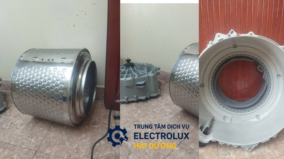 Hình ảnh lồng máy giặt Electrolux được thợ vệ sinh sạch ?