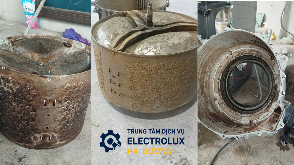 Hình ảnh lồng máy giặt Electrolux được tháo ra ngoài ?
