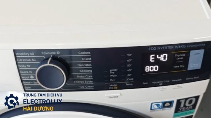 Máy giặt Electrolux báo lỗi E40 ?
